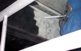 Fire damage clean-up, removal of tar, asphalt, bitumen and carbon deposits Fire damage clean-up, removal of tar, asphalt, bitumen and carbon deposits