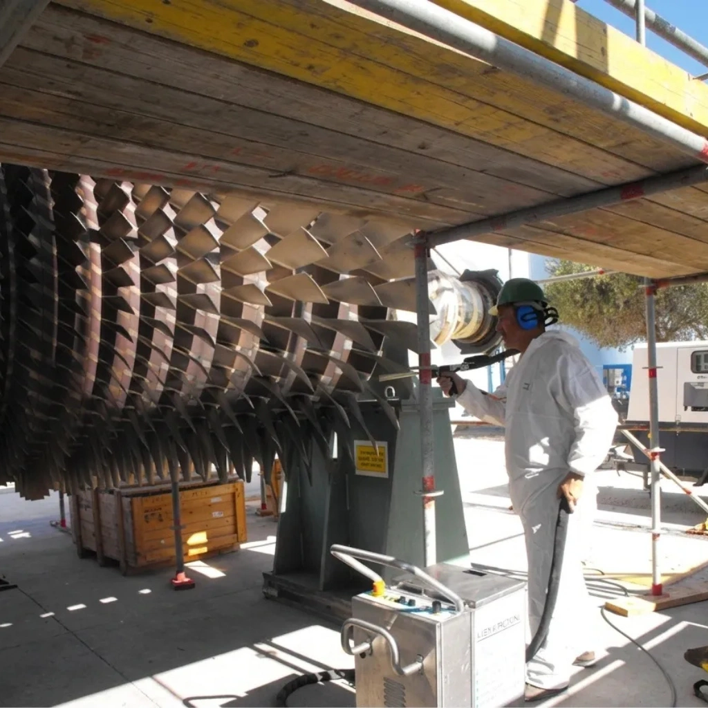Cleaning airplane parts