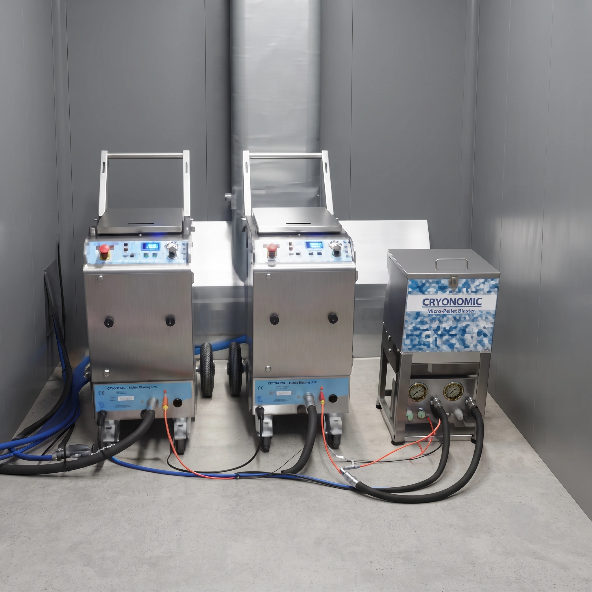 Automated dry ice grit blasting