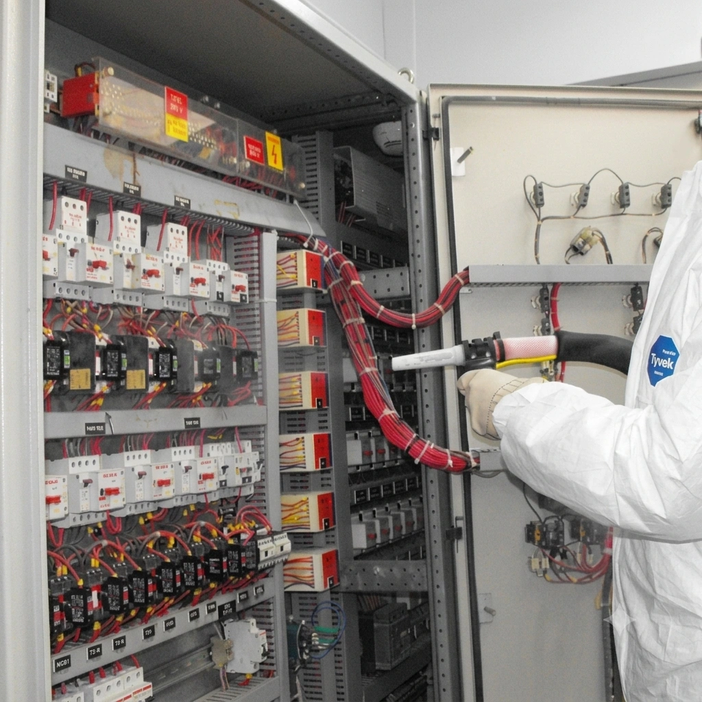 Cleaning electrical cabinet